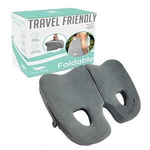 Travel Pillow-Piriformis & Sciatica Pain Relief Seat Pad Cushion-Gray